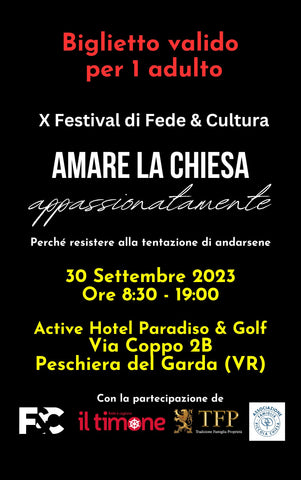 X Festival di Fede & Cultura - Biglietto per 1 Adulto
