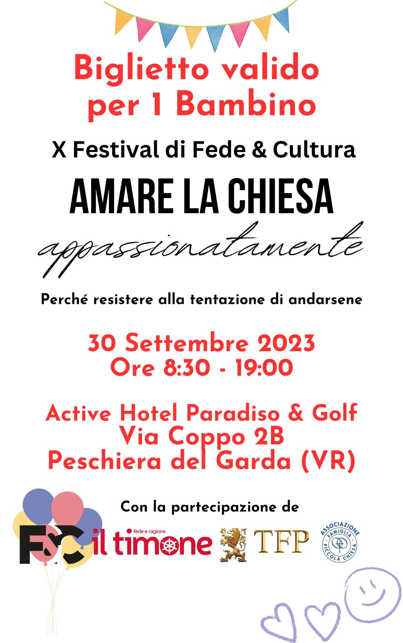 X Festival di Fede & Cultura - Biglietto per 1 Bambino