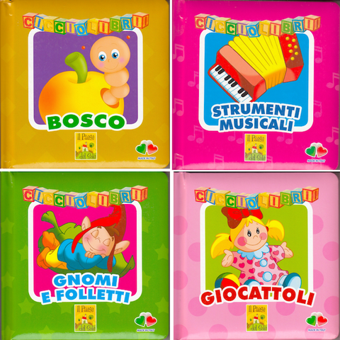 4 libricini - Bosco - Strumenti Musicali - Gnomi e Folletti - Giocattoli